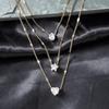 Multi-Layer Star & Heart Pendant Necklace - Retro Design Clavicle Chain