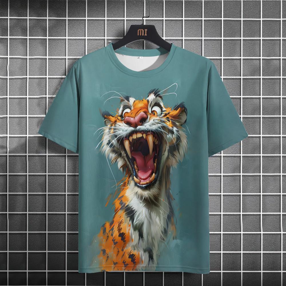 Summer Funny Animal T-Shirt For Men Graphic 3D Printed Men's T-shirt Casual Short Sleeve Tees Oversized Men’s Clothing Tops