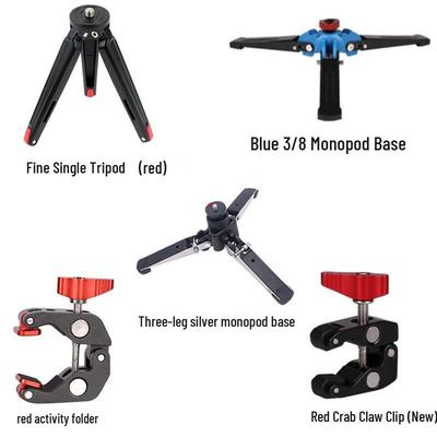 Red Crab Metal Tripod Desktop Stand with Fixed Clip