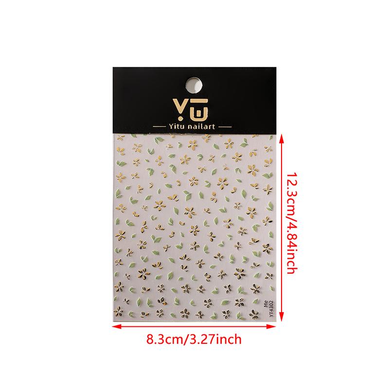 

Бронзовые наклейки для ногтей с цветочным листом, украшения для нейл-арта, самоклеящиеся слайдеры, летние наклейки, маникюрные аксессуары