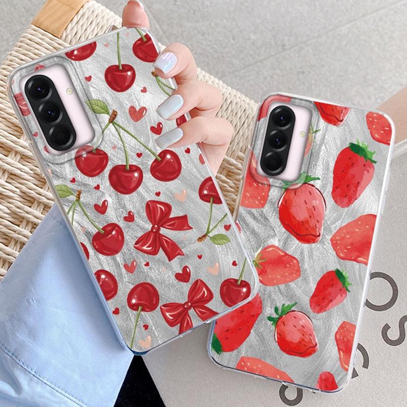 Summer Red Fruit Girls Case For Samsung Galaxy A56 A16 A26 A36 A06 A55 A35 A25 A15 A12 A32 A54 S24 S25 S22 S23 FE Fundas Cover