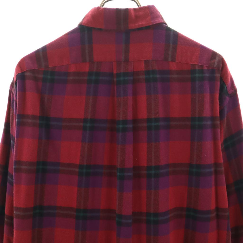 Ralph Lauren Check Pattern Long Sleeve Button Down Shirt L Red Men's Used