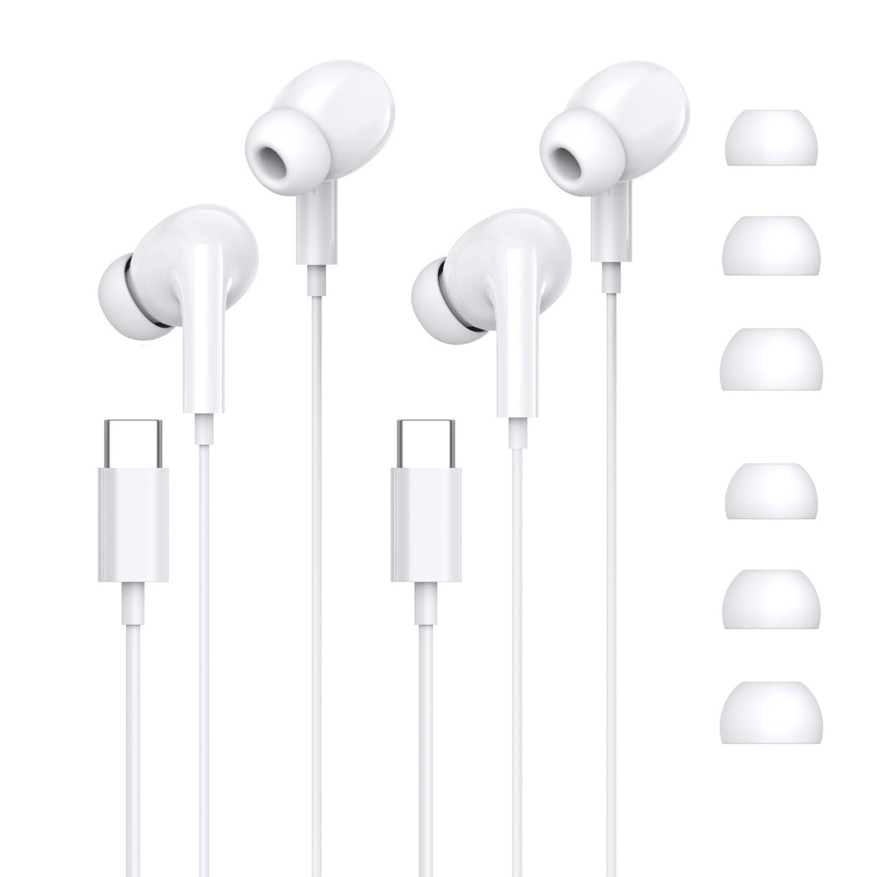 

проводной новый набор маленьких и прозрачных пульт дистанционного управления эргономичные звонки удобный usb нет для совместимый с наушниками Type-c, [версия 2025, 2, белый