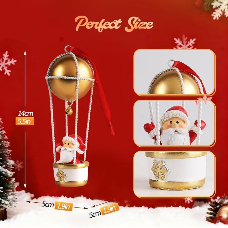 1Pc Christmas Santa/Snowman/Elk Hot Air Balloon Ornament Xmas Hanging Decor