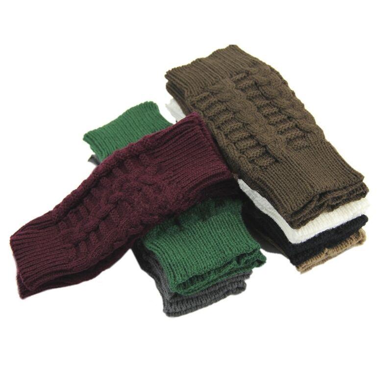 Halbfingerhandschuhe für Damen Winter Weich Warm Wolle Stricken Armstulpen Weiche Warme Fäustlinge Handschuhe Unisex Guantes Mujer Ne