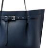 Michael Kors Mk Emilia Brand Metal Logo Litchi Grain Leather Tote Bag Shopping Bag Handheld Shoulder Bag Women Tote Navy-Blue 35S1SU5T7T-NAVY