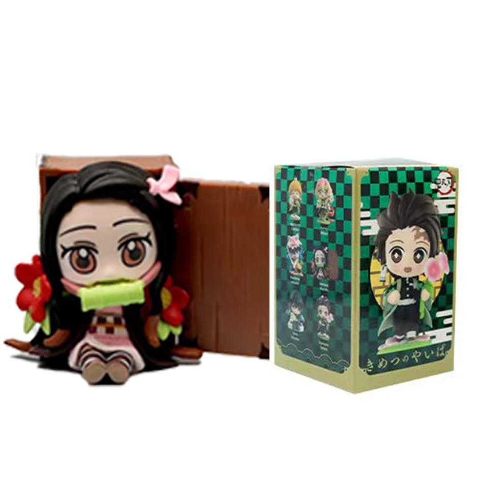 Demon Slayer Tanjiro Kamado Nezuko Anime Zeichentrickfigur Blindbox Kreative Personalisierte Statue Modell Ornament Überraschungsgeschenkbox