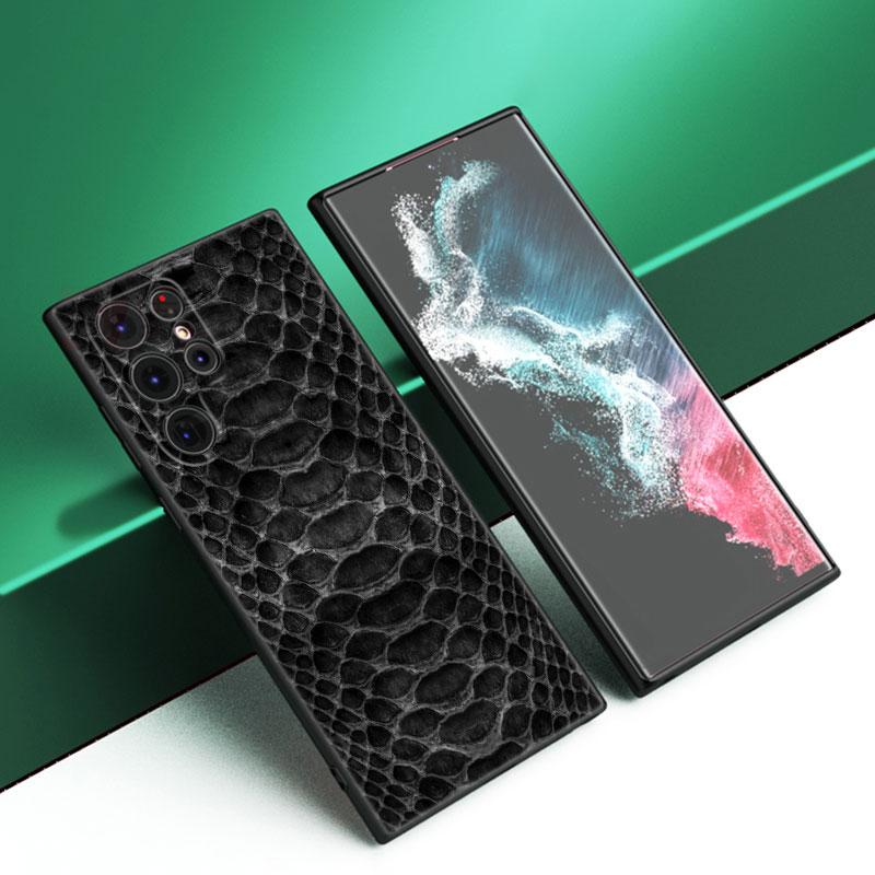 

Сексуальный черный силиконовый чехол из змеиной кожи питона для Samsung Galaxy S23 S21 S20 FE S24 S22 Ultra S10E S10 S9 S8 Plus Samsung S24
