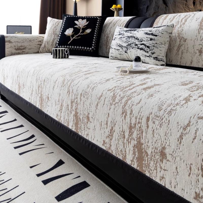 Anti Cat Scratch Sofa Cover for Living Room Chenille All Seasons Universal Couch Slipcover Non-slip Retro Jacquard Couch Cushion