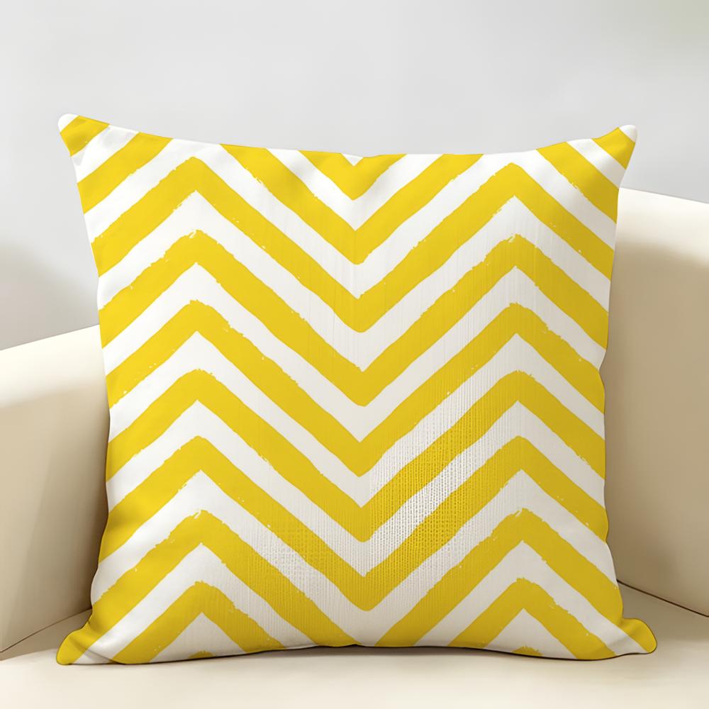 Nordic Geometric Embroidery Pattern Cushion Cover Natural Linen Organic Fabric Printing Breathable Perfect For Home Decor