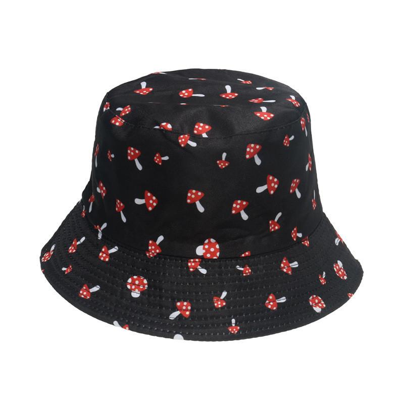 Stylish Artsy Fisherman Hat For Women Korean Style Sun Hat With Mushroom Print