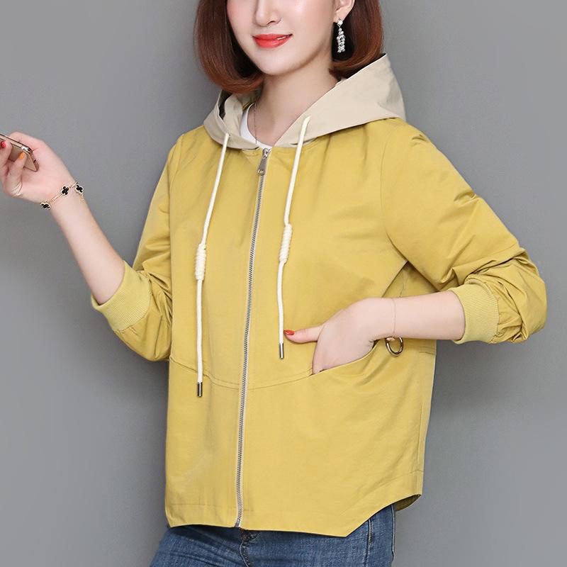 

Женская стильная вышитая повседневная куртка: Короткий, Свободный, Стройнящий, Корейский стиль 2024, Идеально подходит для весны и осени. M (recommended for 90-110 jin) жёлтый