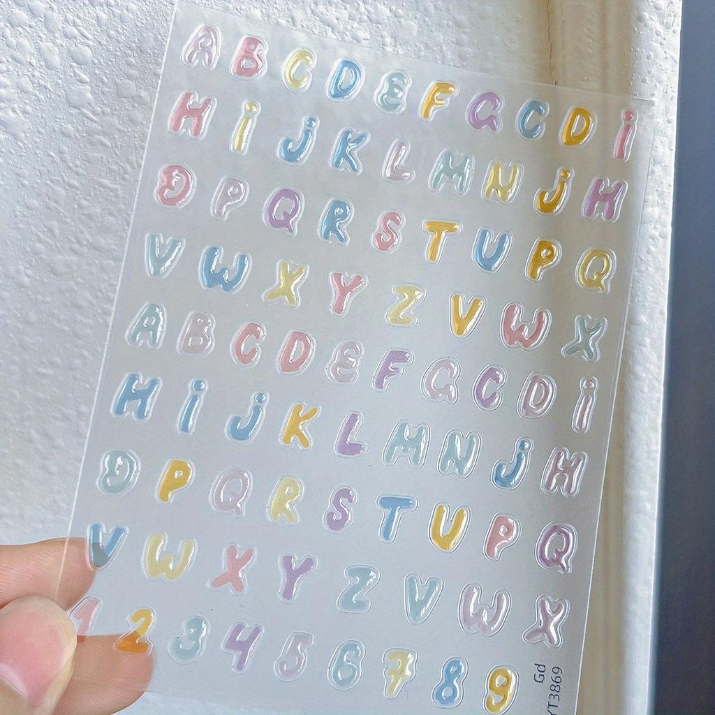 3D Nail Stickers, Five-Pointed Star Heart Jelly Colored Stars, Hearts, Letters, Cat Claw Nail Decoration Stickers