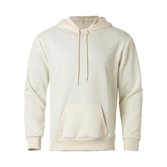 

Осень-Весна Мужская толстовка с капюшоном с большим карманом, шнурком, длинными рукавами, толстый пуловер M абрикосовый