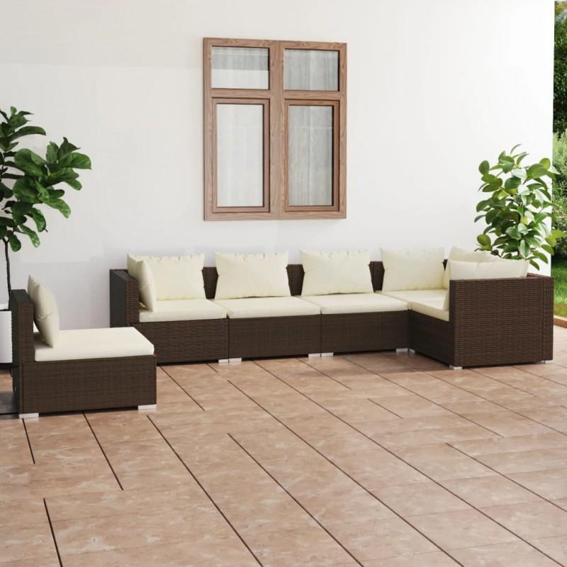 Day and Night - Day and Night Garden Furniture Set 6 Pieces and Brown Synthetic Rattan Cushions