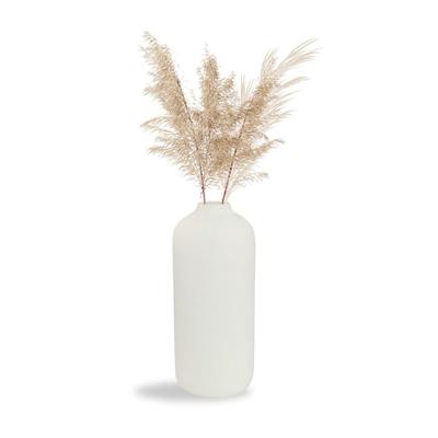 Ceramic 'White Long Cylindrical Vase' 9 Inch - Set of 1 | Decorative Long Vase for Dried Flowers and Pampas Grass  Vases for Home Decor,