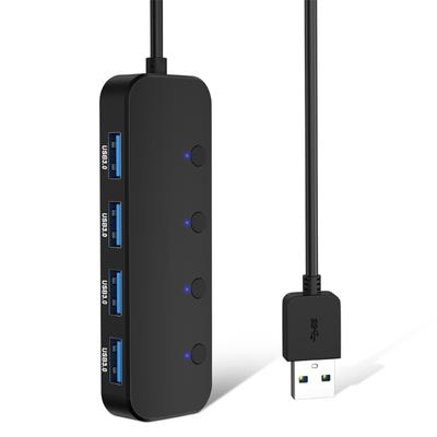 4-Port USB 3.0 Hub 5Gbps Datenübertragung USB HUB 60cm langes Kabel, USB-Verlängerung für A-Port-Laptops Breite Kompatibilität