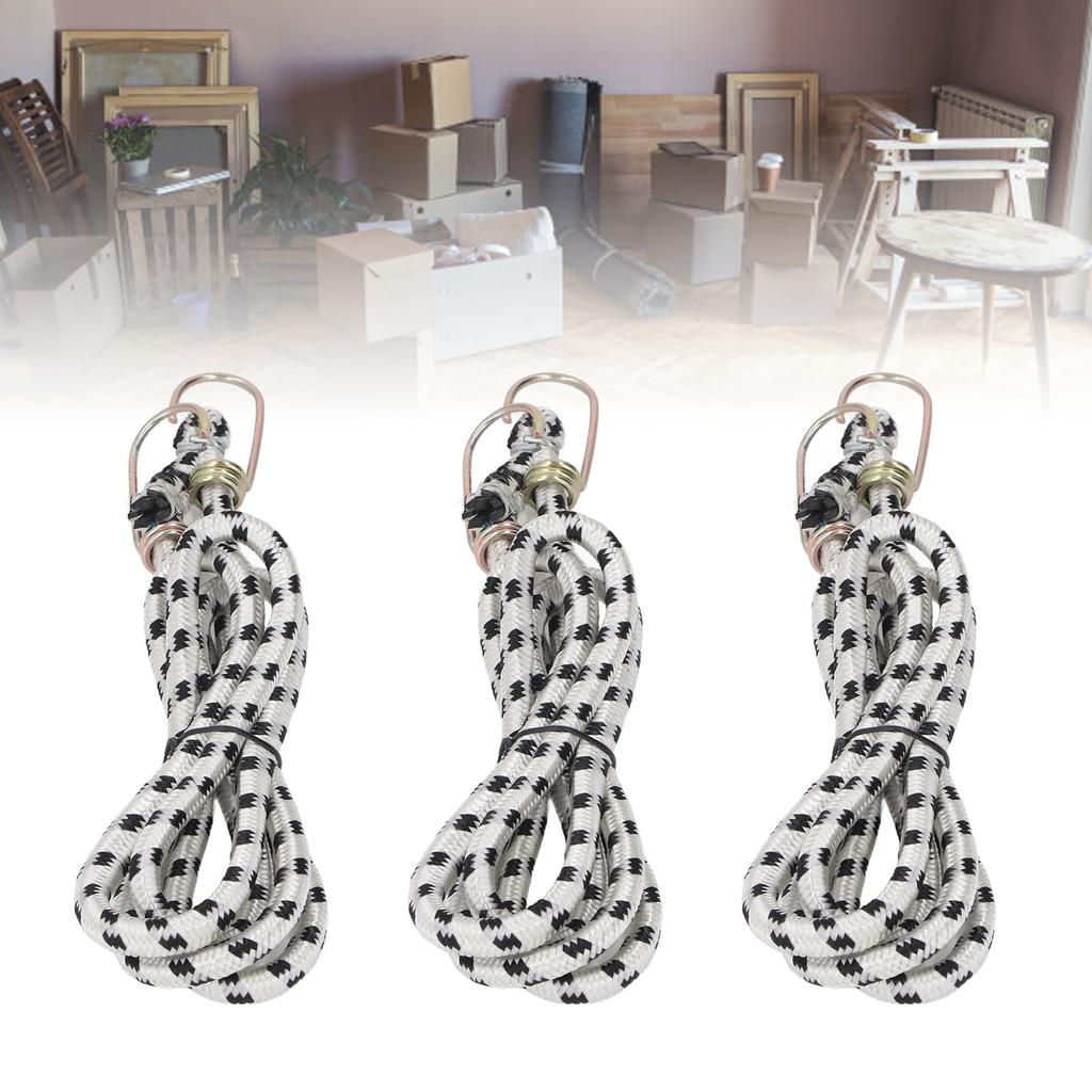 10PCS Rubber Elastic Rope with Hook Heavy Duty Tie Down Stretch String for Binding Packaging Securing Projects