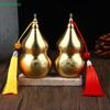 Brass Gourd Feng Shui Ornament With Tassel Feng Shui Decorative Collectible For Home Office Desk Decor