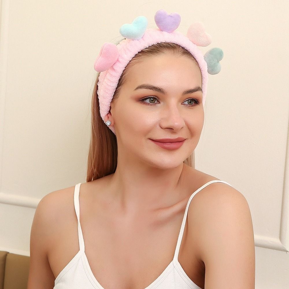 Cloth Wash Face Hair Band Women Hair Accessories Cartoon Plush Headband Elastic Hair Turban