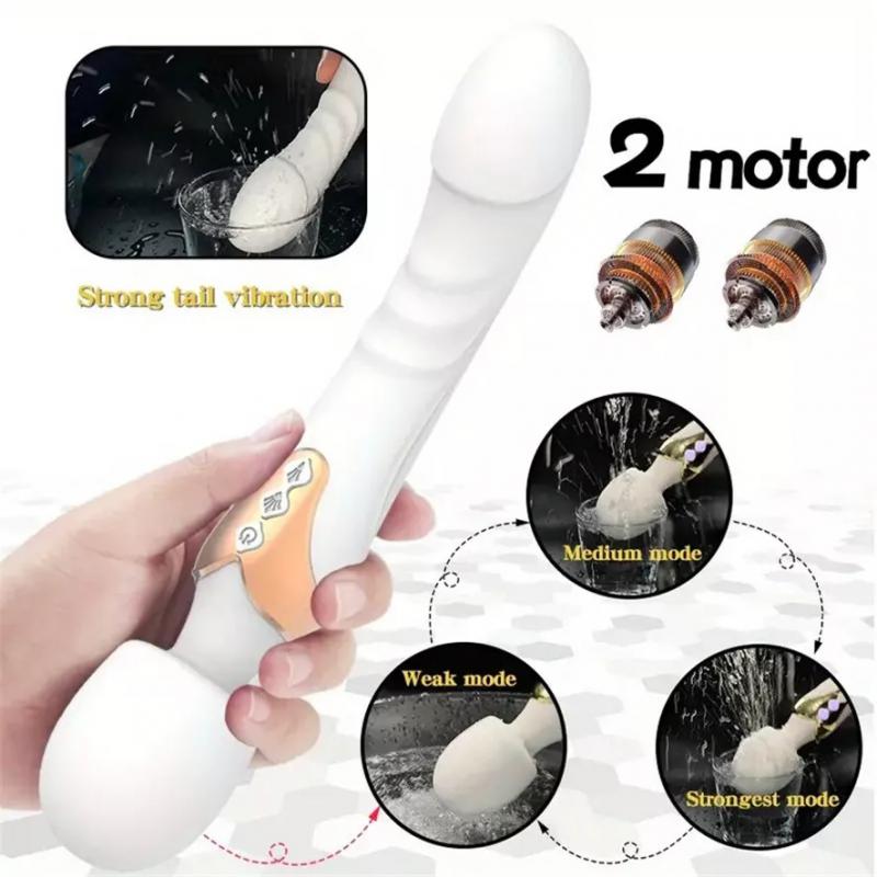 Powerful Magic Wand Vibrator for Women USB Rechargeable 2 Motors Vagina Massager G-Spot Clitoris Stimulator Sex Toys Adult Goods