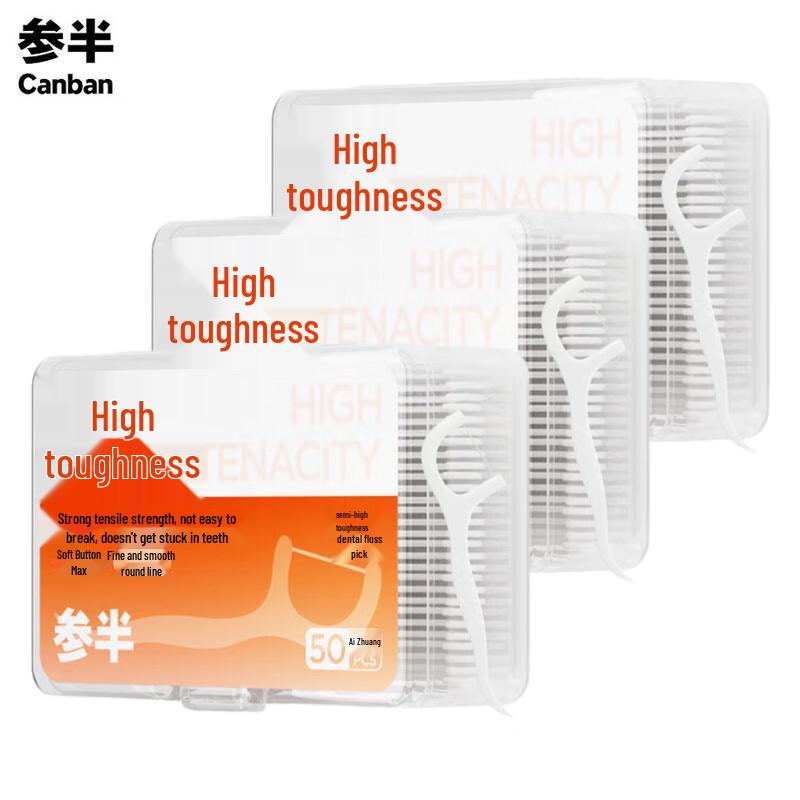 

Cansban High-Strength Dental Floss Picks, Orange, 150 Count