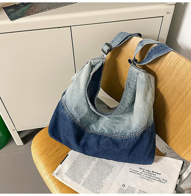 

Ретро японская нишевая сумка-тоут женская 2025 новая повседневная холщовая сумка большой вместимости для поездок на работу, на плечо, сумка-мессенджер