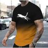 Men's Animal Pattern T-Shirt Printed Shirt Men's Sports Casual Trendy Fashion Short Sleeve T-Shirt
