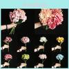 Exquisite 46cm Artificial Hydrangea Bouquet Of Real Touch Fake Silk Flowers For Bridal Wedding Home Decor