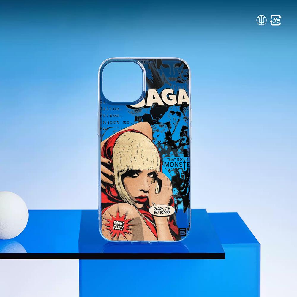 Hot singer Lady gaga mayhem poster Phone Case Laser gradient Transparent Phone Case For iPhone 17 16 15 14 13 12 Pro Max Plus