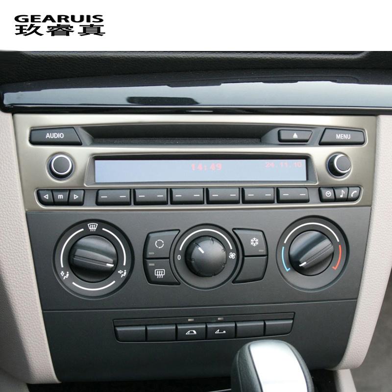 Car Styling For BMW E81 E82 E87 Center Console Audio Button Volume MENU Air Conditioning Knob Frame Interior Panel Cover