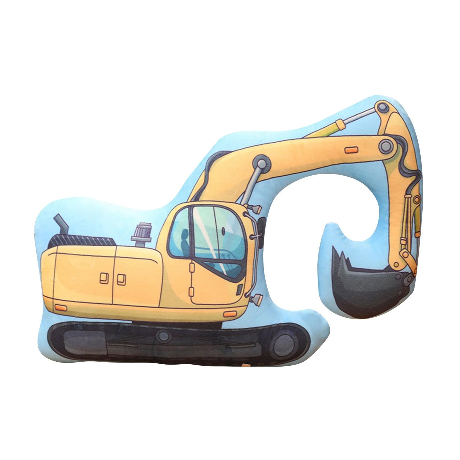 Подушка с изображением мультяшной машины, креативная двухсторонняя плюшевая игрушка с изображением транспорта, подушка для раннего развития в детской комнате One Size