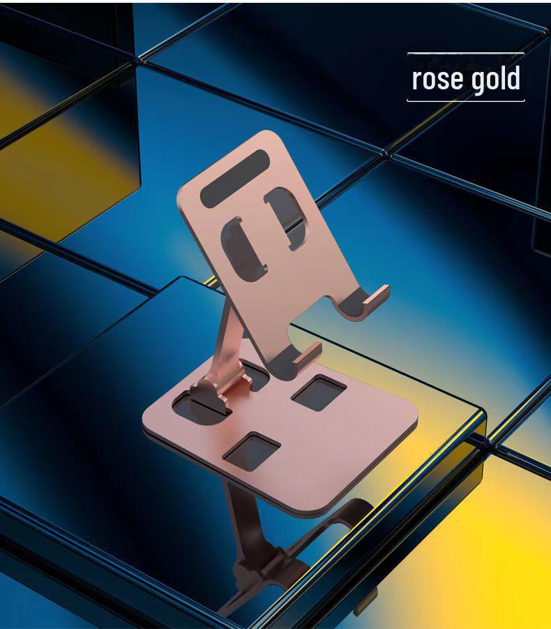 

Вращающаяся складная алюминиевая подставка для телефона розового золота