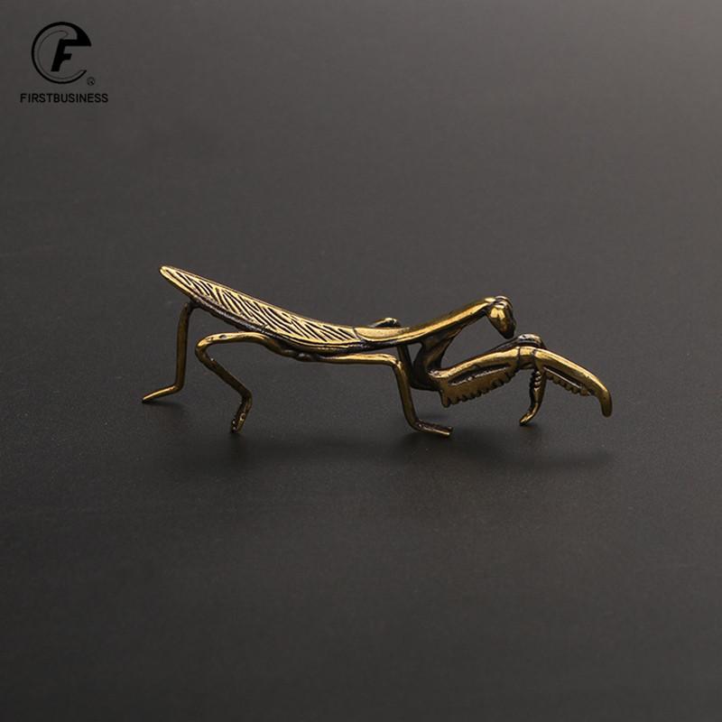 Antique Copper Ornament Brass Mantis Dragonfly Bee Cricket Figurines Miniature Insect Collection Statues Feng Shui Gifts