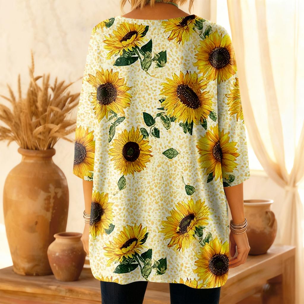 Women's 3/4 Sleeve Shirts Graphic Tees Shirts Casual Basic Tops Pullovers
