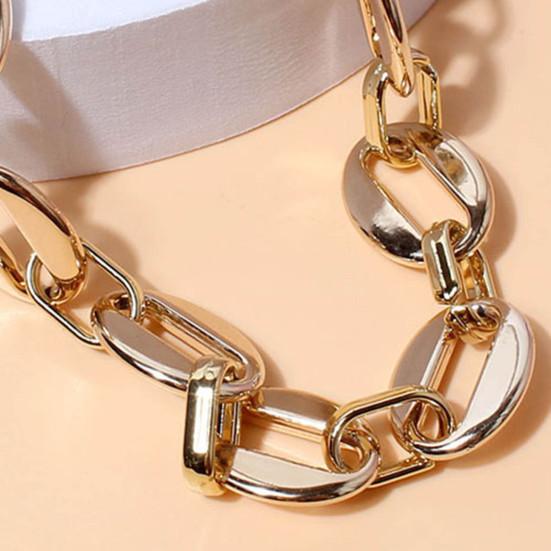 Pet Chain Collar Geometric Chain Dress-up Golden Color Metal Pet Dogs Necklace Loop