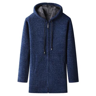 Autumn Winter Knitted Sweater Jackets Men Slim Fit Hooded Sweatercoat Men Causal Solid Warm Cardigan Men