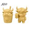 Handheld Drink Calf 2Pcs Cute Highland Cow Figurine, 3D Printed Bubble Tea Statues, Desktop Landscaping Ornament Summer Farmhouse Style Ornaments,
