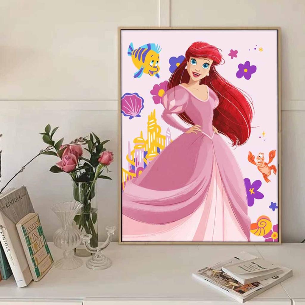 DIY Diamond Painting The Princess and The Fish Cross Stitch Kit Mosaic Art Diamond Painting Full Circle Diamond Home Decoration
