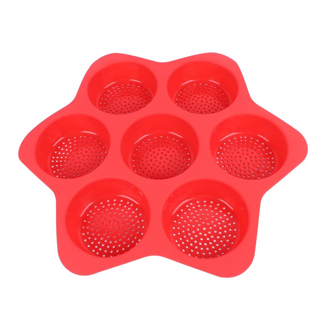 Hamburger Bun Mold 7 Cavity Silicone Non Stick Dishwasher Safe Household Hamburger Bread Form Baking Pan for Egg   Cornbread Layer Cake