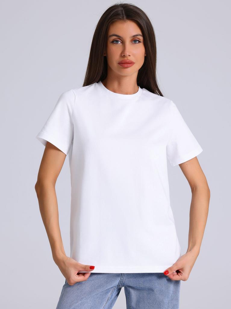 Cotton Comfortable Cotton Casual Loose T-shirt Women Men Oversized Short Sleeve Heavyweight Male Female Clothing