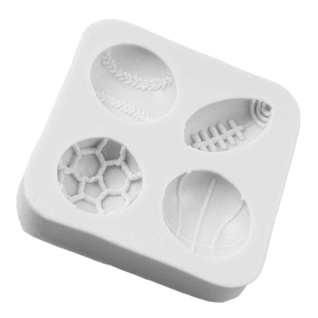 Football Basketball Silicone Mold Baseball Rugby Volleyball Fondant Molds Cake Decorating Tools Cupcake Topper Candy Clay Chocolate Gumpaste Mold