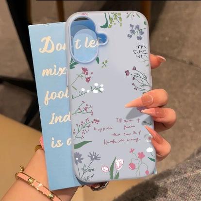 Ins English Wildflower Suitable for Apple 16/17promax Mobile Phone Case iPhone15 Skin Feeling 12 Matte 14 Women 13