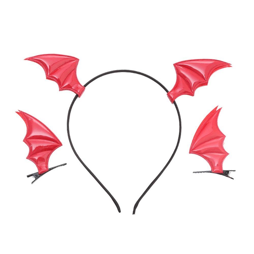 Gothic Hair Clip Hoop Set Costume Hair Hoops Cute Devil Ears Hairband  Haunted House Party