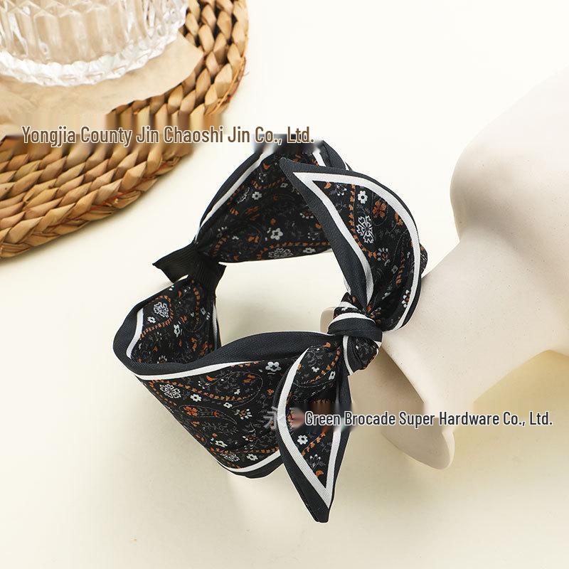 Paisley Fabric Bow Headband: Retro Wide-Brimmed Bunny Ear Korean Hair Accessory