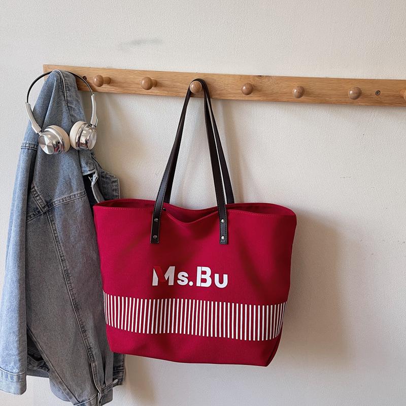 

Women s 2025 Versatile Letter Print Canvas Tote Bag 47cm x 31cm x 15cm