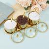 Edelstahl Zuckerschale Set mit Glasdeckel und Löffel 3-Fächer Gewürzglas Set mit Tablett Wiederverwendbare Gewürzdosen Töpfe Set Stilvolle Gewürzbox