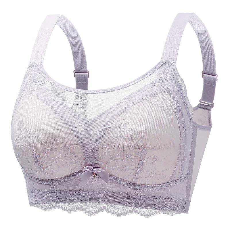 Ultra-thin Lace, Large Size, Large Chest, Small Breathable Adjustment Type, No Steel Ring Bra, Gather and Close the Breasts