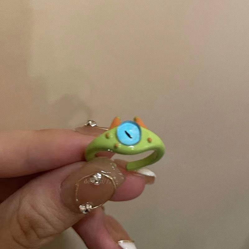 Black Cat Monster Ring - Cute Cartoon Jewelry for Couples