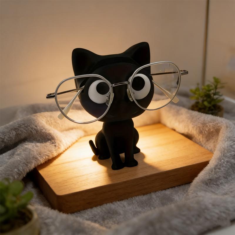 Desk Decor Cat Glasses Holder 3D Printed Sitting Kitten Eyewear Stand Adorable & Functional Organizer to Brighten Your Workspace